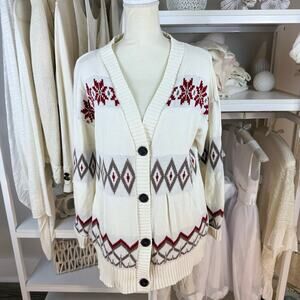 Loft Outlet sz. Large Holiday festive Christmas sweater, cardigan, office #4380